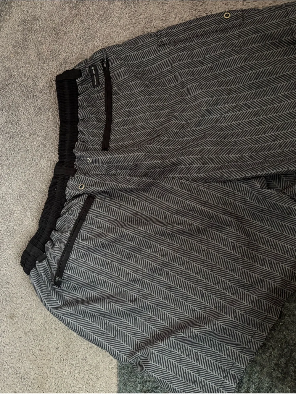 Men's Southern Marsh Black Herringbone Drawstring Shorts